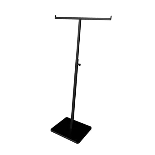 XzhixiangKing T-förmiges Display, verstellbarer Handtaschenständer aus Edelstahl, für Perücke, Hut, Requisiten, Schmuck (Schwarz B) von XzhixiangKing