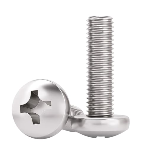 1 Stück 401 Edelstahl Kreuzschlitzschrauben, Flachkopfschrauben, Rundkopfschrauben, verlängerte Schrauben M10 (Silber, M10x40 mm) von Xzhomfm