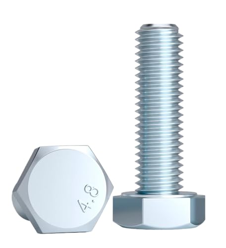 1 Stück Sechskantschrauben der Güteklasse 4.8 verzinkt, M22 (Silber, M22x100 mm) von Xzhomfm