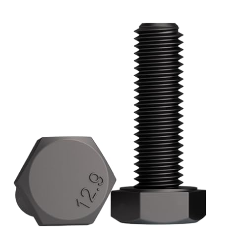 1 Stück hochfeste Sechskantschrauben der Güteklasse 12.9 mit geschwärztem verlängertem Schraubenzubehör M16 (Schwarz, M16x65 mm) von Xzhomfm