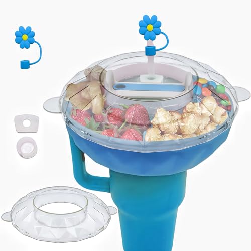 Snackteller mit Deckel für Stanley Cup 40oz, Snackschale mit 4 Fächern, Snack Bowl mit Auslaufsicher Strohstopper für Stanley Quencher Becher, Snack Tray für Stanley Zubehör für Kino & Camping(Blau) Snackteller mit Deckel für Stanley Cup 40oz, Snackschale mit 4 Fächern, Snack Bowl mit Auslaufsicher Strohstopper für Stanley Quencher Becher, Snack Tray für Stanley Zubehör für Kino & Camping(Blau) von Xzyden