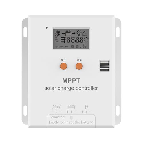 Y&H 20A MPPT Solar Ladegerät Controller 12V 24V Batterie Temperaturkompensation Solar Panel Batterie Regler Max PV Input 75VDC Arbeit mit AGM, Gel, Flooded und Lithium von Y&H