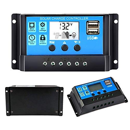 Y&H 30A Solarladeregler 12V/24V Solarpanel-Controller Auto-Parameter einstellbar LCD-Display Solarpanel Batterie-Regler mit Dual-USB von Y&H