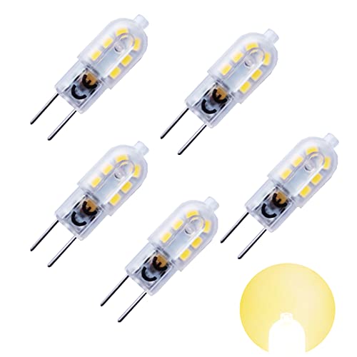 Y.W.Licht 5er G6.35 3W 12V LED Lampe Glühbirne Warmweiß 3000K Ersetzen 30W GY6.35 Halogenlampe 360 Grad Stiftsockel Bi-Pin Sockel für Minilampe Accent Puck-Beleuchtung Tischlampe Nicht Dimmbar von Y.W.Licht
