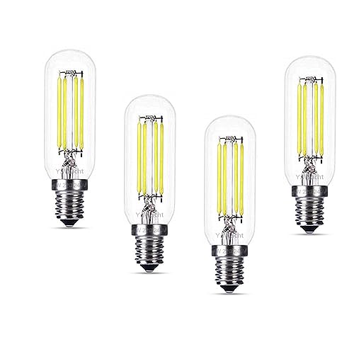 Y.W.Licht E14 T25 LED Lampe 4W 220V für Dunstabzugshaube Lampe Dimmbar Kaltweiß 6000K Birne Entspricht 40W Halogenlampe für Kronleuchter Kühlschrank T25 Edison Röhre Filament Vintage Light(4 Stück) von Y.W.Licht