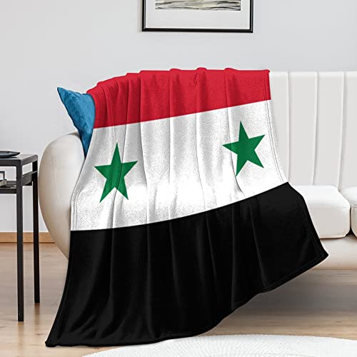 Überwurfdecke, Syrien-Flagge, Couchdecke, Nationalstolz, antistatisch, wendbar, flauschig, Bauernhaus-Decke für Schlafzimmer, Büro, Couch, Damen, Herren, 101,6 x 127 cm, Einweihungsgeschenk von Y23YUGAA