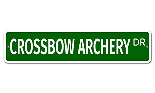 Armbrust-Bogenschießen 4" x 16" Neuheit Straßenschild Metallschild von YAASIMOULE