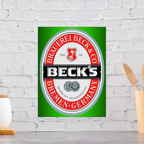 Beck's Retro Metall Aluminium Schild, Neuheit Geschenk Mancave Bar Pub von YAASIMOULE