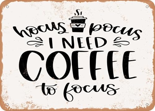 Blechschilder Hocus Pocus Coffee - Vintage Look Sign sprüchen wandkunst home deko von YAASIMOULE