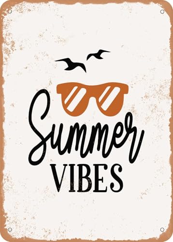 Blechschilder Summer Vibes - 2 - Vintage Look sprüchen wandkunst home deko von YAASIMOULE