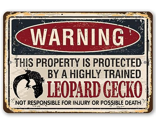 Durch Leopardgecko geschütztes Eigentum blechschilder retro mit sprüchen vintage home deko 12x8 inch/30x20cm von YAASIMOULE
