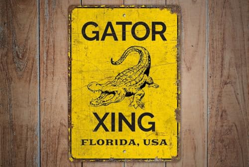 Gator-Schild - Florida-Schild - Florida USA-Schild - Florida-Schild - Miami Beach-Schild blechschilder retro mit sprüchen vintage home deko 12x8 inch/30x20cm Gator-Schild - Florida-Schild - Florida USA-Schild - Florida-Schild - Miami Beach-Schild blechschilder retro mit sprüchen vintage home deko 12x8 inch/30x20cm von YAASIMOULE