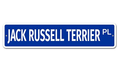 Jack Russell Terrier 4" x 16" Neuheit Straßenschild Metallschild von YAASIMOULE