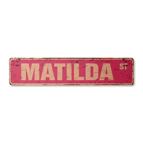 MATILDA Vintage Straßenschild Kinder Name Zimmer Metallschild von YAASIMOULE