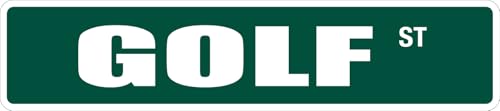 Metallschild Golf St. 4" x 16" Metall-Neuheit Straßenschild von YAASIMOULE