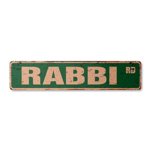 RABBI Vintage Straßenschild Metall Kunststoff Synagoge Chanukka jüdischer Kantor Tempel von YAASIMOULE