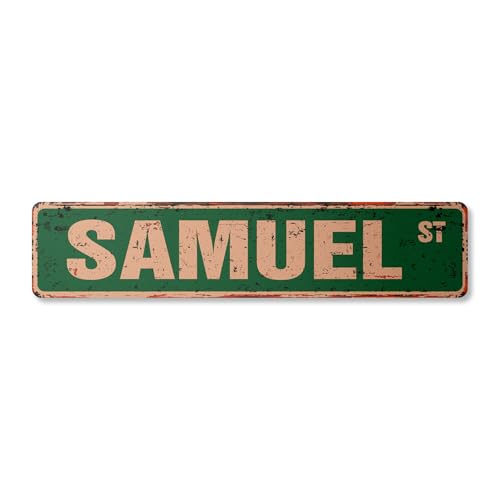 SAMUEL Vintage Straßenschild Kinder Name Zimmer Metallschild von YAASIMOULE