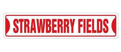 STRAWBERRY FIELDS Straßenschild Metall Kunststoff Aufkleber neue Aufkleber Musik UK Song von YAASIMOULE