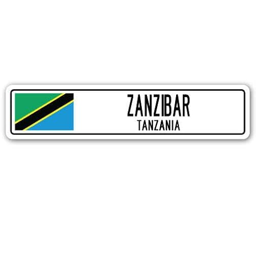 Sansibar Tansania Straßenschild Tansania Flagge Stadt Land Straße Wand Geschenk von YAASIMOULE