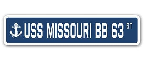 USS MISSOURI BB 63 Straßenschild US Navy Schiff Veteran Seemann Geschenk von YAASIMOULE