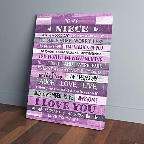 YAASIMOULE An meine Nichte: Heute ist ein guter Tag. Ich liebe dich, liebe lila Tante. Leinwand YAASIMOULE An meine Nichte: Heute ist ein guter Tag. Ich liebe dich, liebe lila Tante. Leinwand von YAASIMOULE