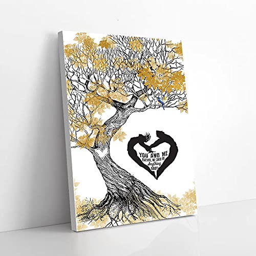 YAASIMOULE Baum Blue Jays Liebe Leinwand Drucke Wandkunst von YAASIMOULE