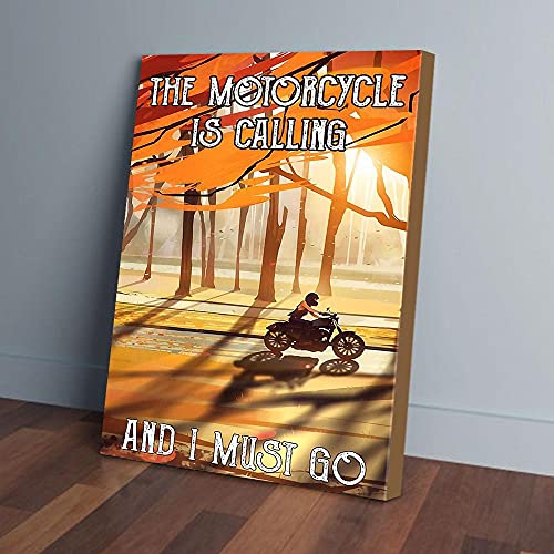YAASIMOULE Das Motorrad ruft und ich muss los, Motorradmädchen, Leinwanddruck, Wandkunst von YAASIMOULE
