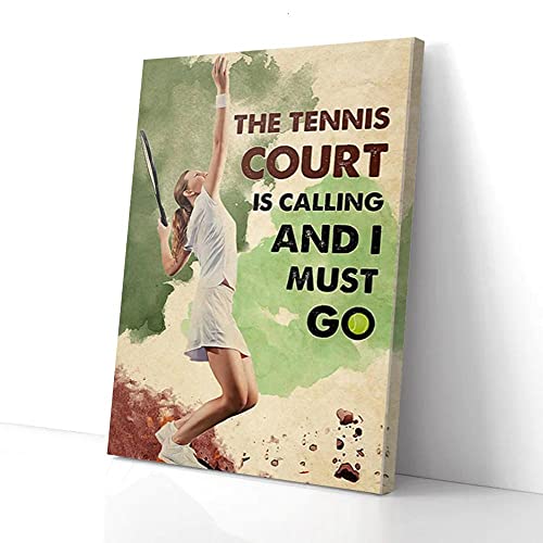 YAASIMOULE Der Tennisplatz ruft und ich muss gehen Leinwanddrucke Wandkunst von YAASIMOULE