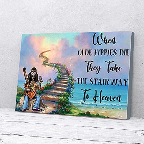 YAASIMOULE Die Treppe zum Himmel Hippie Leinwanddrucke Wandkunst von YAASIMOULE