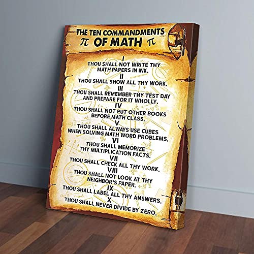YAASIMOULE Die zehn Gebote des Mathematiklehrers Leinwanddrucke von YAASIMOULE