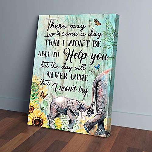 YAASIMOULE Es kann sein, dass eines Tages ich dir nicht mehr helfen kann, Baby-Elefant, Leinwanddruck, Wandkunst von YAASIMOULE