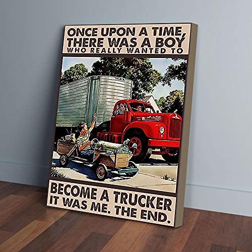 YAASIMOULE Es war einmal ein Junge, der wirklich Trucker werden wollte, Leinwanddrucke, Wandkunst von YAASIMOULE