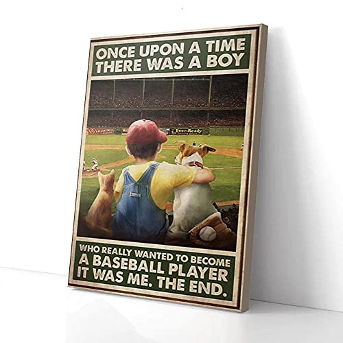 YAASIMOULE Es war einmal ein Junge, der wirklich ein Baseball-Leinwanddruck-Wandkunst werden wollte von YAASIMOULE