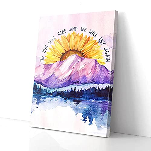 YAASIMOULE Leinwandbild „The Sun Will Rise“, Sonnenblumen-Motiv von YAASIMOULE