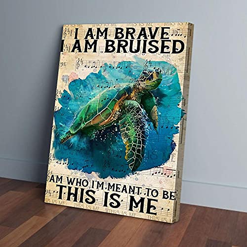 YAASIMOULE Leinwandbild „This Is Me I Am Brave Bruised Turtle“ von YAASIMOULE