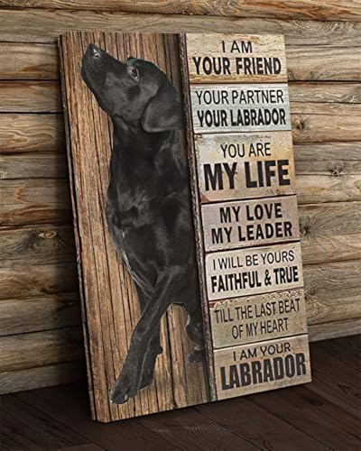 YAASIMOULE Poster Schwarzer Labrador Ich bin dein Freund Dein Partner Dein Labrador Du bist mein Leben, WandKunst Dekor YAASIMOULE Poster Schwarzer Labrador Ich bin dein Freund Dein Partner Dein Labrador Du bist mein Leben, WandKunst Dekor von YAASIMOULE