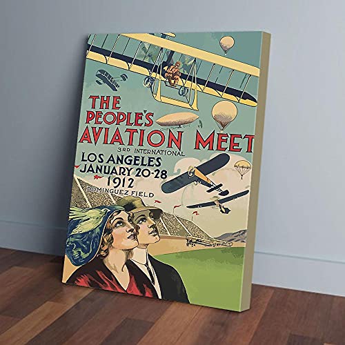YAASIMOULE The People's Aviation Meet Los Angeles Leinwanddrucke Wandkunst von YAASIMOULE
