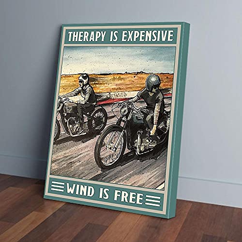 YAASIMOULE Theraphy Is Expensive Racing Motorcycles Leinwanddrucke Wandkunst von YAASIMOULE
