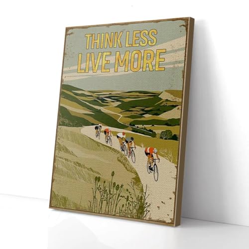 YAASIMOULE Think Less Live More Radfahren Leinwanddrucke Wandkunst von YAASIMOULE
