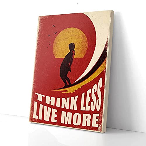 YAASIMOULE Think Less Live More Surfing Red Leinwanddrucke Wandkunst von YAASIMOULE