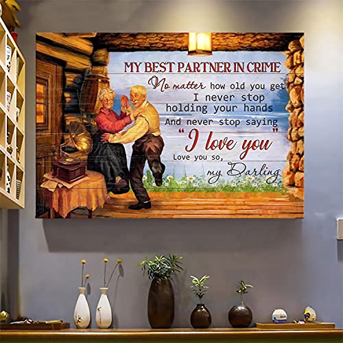 Zu meinem Partner in Crime höre ich nie auf, „Ich liebe dich“ zu sagen. Paar-Landschaftsbild auf Leinwand, Wandkunst von YAASIMOULE
