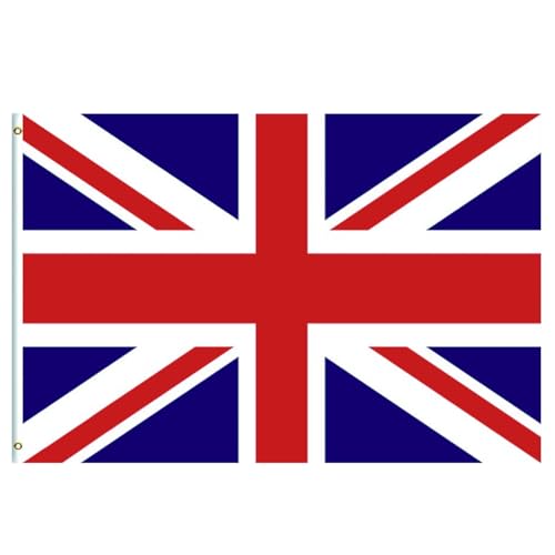 Englisch Flagge Groß Englisch Fahne 90x150cm,Britisch Flagge Nationalflagge Oly Flagge Englisch Fanartikel UK English Flag mit Messing-Ösen für Oly Deko 2024,Euro Fußball EM Fahne von YAAVAAW