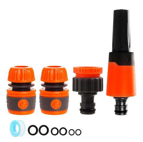Gartenschlauch Rohr Spritzpistole Schlauchtülle Schlaucharmatur Starter Set mit Wasserhahn Schlauchverbinder und Armaturen, Wasserschlauch Spritzpistole für Pflanzen Rasen Bewässerung, Auto Reinigung, von YAAVAAW