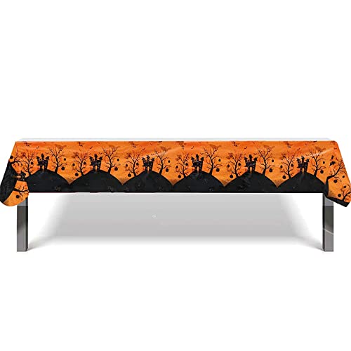 Halloween Party Geschirr Set 16 Gäste, Halloween Einweg Geschirr Set Halloween Geschirr Dekor mit Kunststoff Tischdecke, Papierteller Servietten und Tassen für Halloween Party Supplies Dekorationen von YAAVAAW