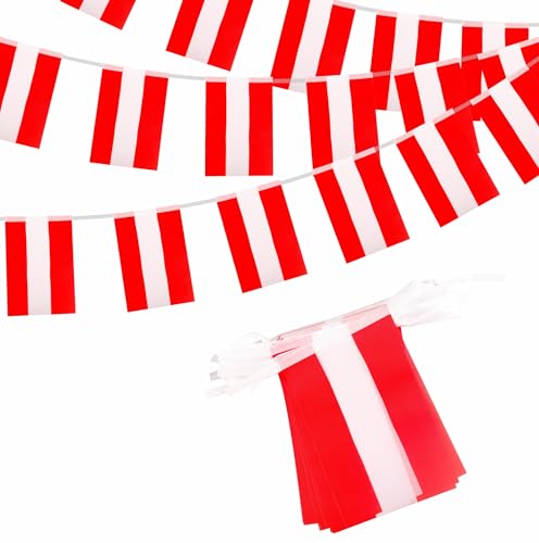 Oly 2024 Dekorationen – 10 m Österreich Flaggen Banner, Wimpelkette für Sport, Fußballveranstaltungen, Nationalfeierdekorationen von YAAVAAW
