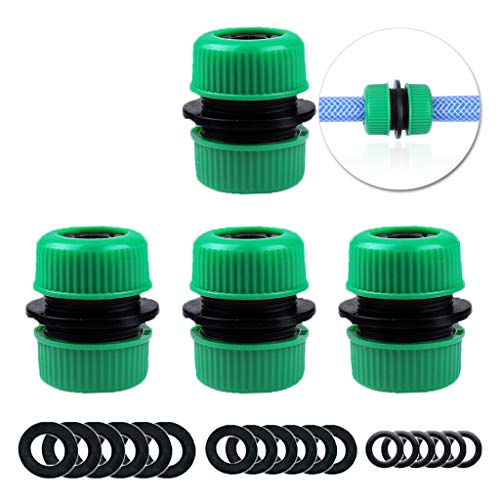 YAAVAAW 4 Stück Schlauch Reparator-Satz, Schlauchreparatur & Schlauchverlängerung für 13mm (1/2"), 15mm (5/8") Wasserschlauch, Verbindungsstück zur Verbindung zweier Schläuche, Schnell und Einfach von YAAVAAW