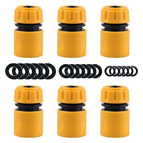 YAAVAAW 6 Stück Schlauchverbinder-Satz 13mm (1/2") und 15mm (5/8") - Schnell Steckverbinder für den Schlauchanfang, Garten Schlauchkupplung, Zubehör zum Verbinden von Gartenschlauch von YAAVAAW