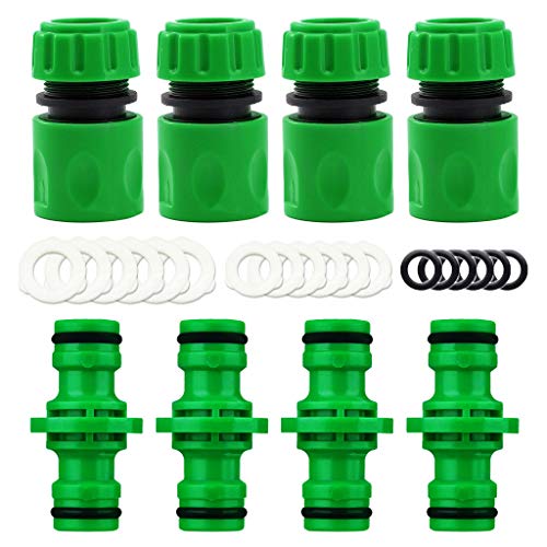 YAAVAAW 8 Stück Schlauch Kupplung-Satz, Schlauchverbindung & Schlauchverlängerung zur 13mm (1/2") und 15mm (5/8") - Verbindungsteil zur Verbindung zweier Schläuche, Schlauchverbinder Zubehör von YAAVAAW