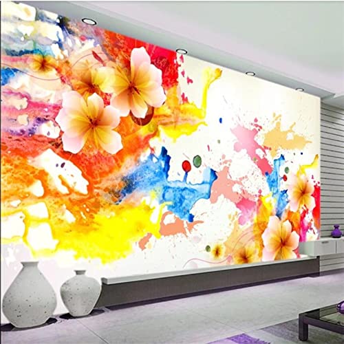 YABAOST 3D Wandbild Poster Tapete 360X250Cm Poster Tapete Pvc Wasserdicht Abnehmbare Wandbilder Für Schlafzimmer Bunt Gekritzel Blume Wandbild Tapete Diy Büro Wohnkultur Poster von YABAOST