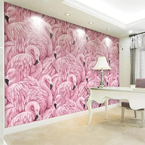 YABAOST Tv Wand Hintergrundbild Tapete 200X100Cm Wandtapete Schlafzimmer Tapeten Wohnzimmer Rosa Flamingo Muster Wasserfest Selbstklebendes Wandbild Abnehmbar Tapete Wanddekoration von YABAOST